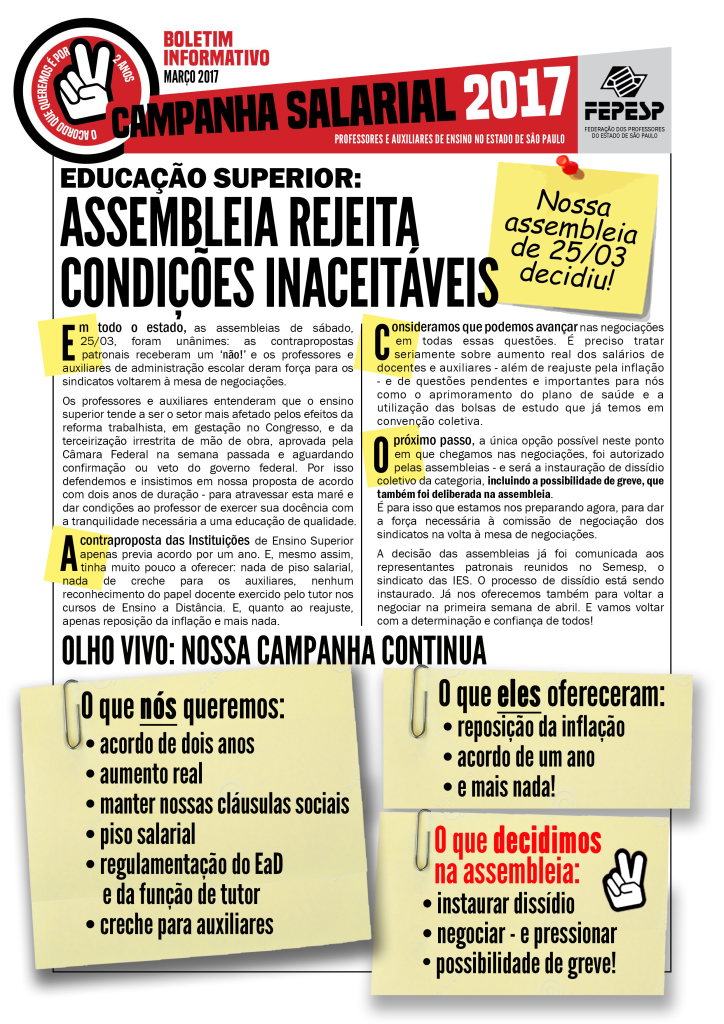 EDUCAÇÃO SUPERIOR - COMUNICADO ASSEMBLEIA 25-03