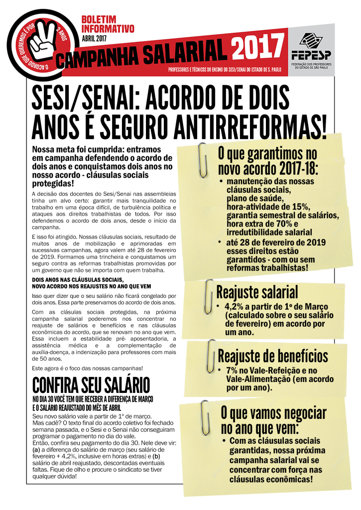 sesi senai - antirreforma novo salario-pagamento dia 30
